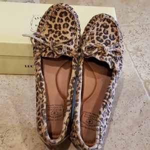 NWOT Lucky Brand "Darice" leopard suede moccasin